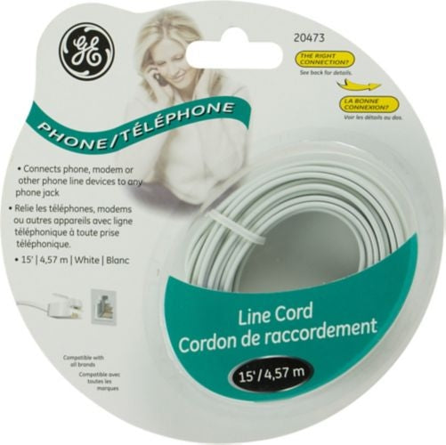 15ft. GE Phone Cord - White - 20473