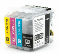 Compatible with Brother LC103XL (BK/C/M/Y) New Compatible Ink Cartridge HY Combo Pack - Latest Chip