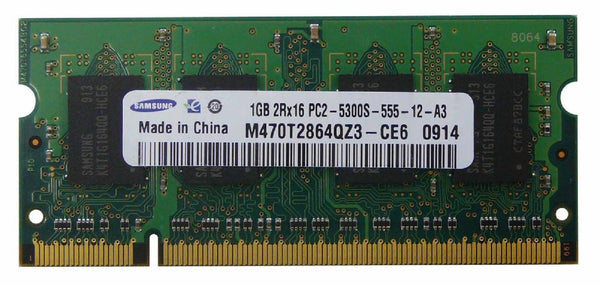 1GB DDR2 PC2-5300 (667Mhz) SODIMM Memory - Samsung - M470T2864QZ3-CE6 - USED - PULLED