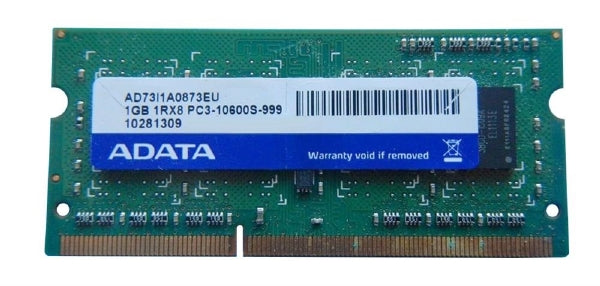 1GB DDR3 PC3-10600 (1333Mhz) SODIMM Memory - ADATA - AD73I1A0873EU, Memory (RAM), ADATA - TiGuyCo Plus