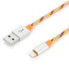 1M Apple Certified Nylon Braided Lightning Cable for iPhone iPod iPad - 3.28 ft. - Orange, Chargers & Sync Cables, PC - TiGuyCo Plus