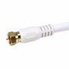 25 ft. White Quality CL2 Coaxial Cable - RG6 18AWG 75Ohm Quad Shield, F Type, Video Cables & Interconnects, n/a - TiGuyCo Plus