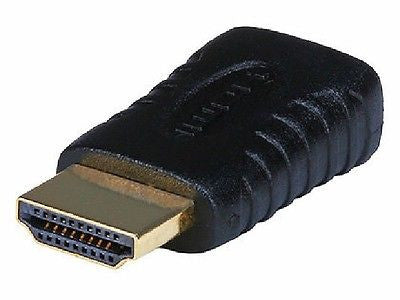 Mini-HDMI Female (Type C) to HDMI Male (Type A) Adapter Converter - Black, Video Cables & Interconnects, TGCP - TiGuyCo Plus