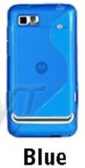 Slim Line Wave Gel Case Cover for Motorola Motoluxe XT615 - Blue