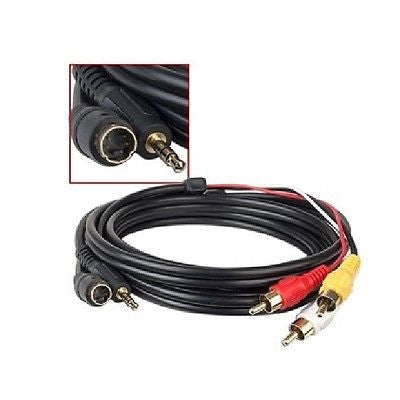S-Video & 3.5mm Audio (M) to 3 RCA (M) Composite Video/Audio Cable - 6' - Gold, Video Cables & Interconnects, n/a - TiGuyCo Plus
