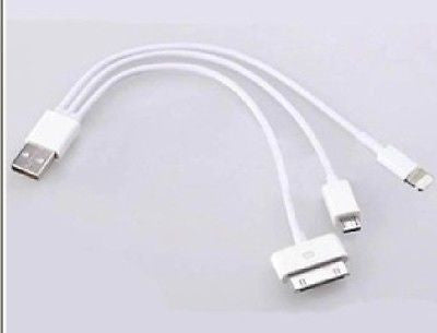 Lightning 8 Pin + 30 Pin + Micro USB to USB Cable, Cables & Adapters, n/a - TiGuyCo Plus