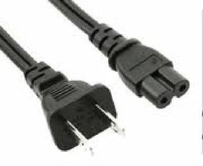 2 Pin AC Power Cord Cable for Laptops - Black - 6 ft., Power Cables & Connectors, n/a - TiGuyCo Plus
