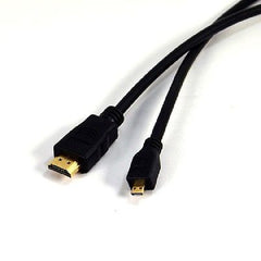 6 ft. HDMI-Micro D to HDMI A Cable - 34AWG - Gold Plated