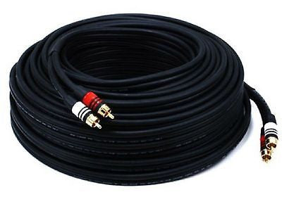 100 ft. 2-RCA Plug M/M Premium Cable - 22AWG - Black, Audio Cables & Interconnects, TGCP - TiGuyCo Plus