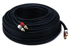 100 ft. 2-RCA Plug M/M Premium Cable - 22AWG - Black
