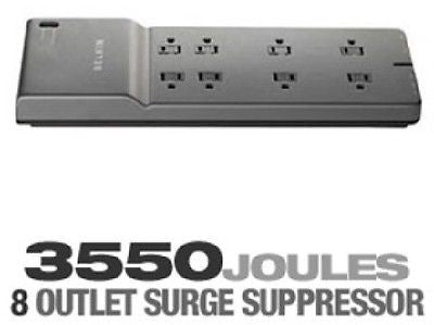BELKIN 8-Outlet - 3550 Joules - 6 ft. Low-Profile Cord Surge Protector - BE108230-06, Surge Protectors, Power Strips, Belkin - TiGuyCo Plus