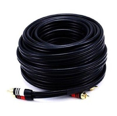 50 ft. 2-RCA Plug M/M Premium Cable - 22AWG - Black, Video Cables & Interconnects, n/a - TiGuyCo Plus