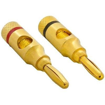 TechCraft Copper Speaker Banana Plugs - Open Screw Type - High-Quality - 1 Pair, Audio Cables & Interconnects, TechCraft - TiGuyCo Plus