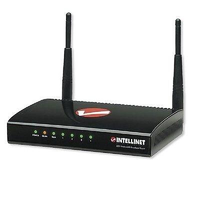 Intellinet Wireless 300N 4-Port Router - 300Mbps, MIMO, QoS, 4-Port 10 ...