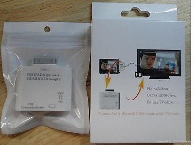 iPhone, iPad and iPod USB & HDMI Video 2 in 1 Adapter - White, Other, n/a - TiGuyCo Plus