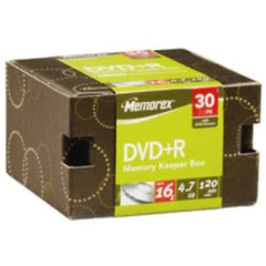 Memorex DVD-R 16X 4.7GB in Memory Keeper Box w/Sleeves - 30Pk