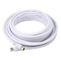25 ft. White Quality CL2 Coaxial Cable - RG6 18AWG 75Ohm Quad Shield, F Type