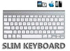 Multimedia Slim Wireless Bluetooth 2.4GHz Keyboard for iPad 2, 3, Android, PC and Laptop - White, Other, n/a - TiGuyCo Plus