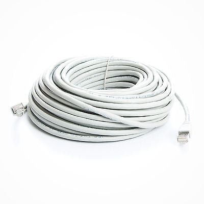 75 ft. White CAT6a Shielded (10 GIG) STP Network Cable w/ Metal Connectors, Ethernet Cables (RJ-45, 8P8C), TechCraft - TiGuyCo Plus