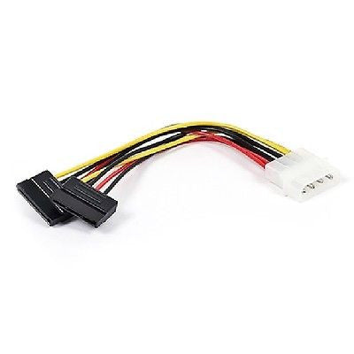 6 in. SATA Serial ATA Splitter Power Cable (1 X 5.25 to Two (2) 15pin SATA Power Connector), Drive Cables & Adapters, TiGuyCo Plus - TiGuyCo Plus