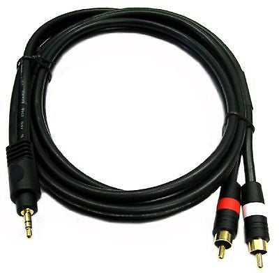 50 ft. TechCraft 3.5mm Stereo to 2-RCA Splitter Premium Quality Cable - Black, Audio Cables & Interconnects, TechCraft - TiGuyCo Plus