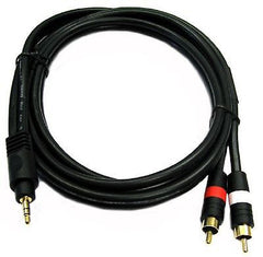 50 ft. TechCraft 3.5mm Stereo to 2-RCA Splitter Premium Quality Cable - Black