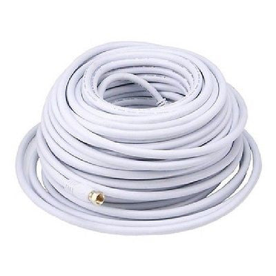 100 ft. Quality CL2 Coaxial Cable - RG6 18AWG 75Ohm Quad Shield, F Type - White, Video Cables & Interconnects, n/a - TiGuyCo Plus