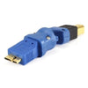 Adaptateur USB 3.0 Micro B mâle vers USB 2.0 B mâle (plaqué or) 