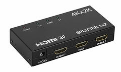 1x2 HDMI 1.4b 2-Port Splitter - 1-In and 2-Out - 3D- 4Kx2K