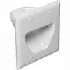 2-Gang Recessed Low Voltage Cable Pass Through Wall Plate - White, Wallplates, Data Comm - TiGuyCo Plus