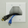 2-Gang Recessed Low Voltage Cable Pass Through Wall Plate - White, Wallplates, Data Comm - TiGuyCo Plus