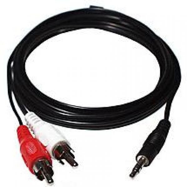 25 ft. TechCraft 3.5mm Stereo to 2-RCA Y-Splitter Audio Cable - Black, Audio Cables & Adapters, TechCraft - TiGuyCo Plus