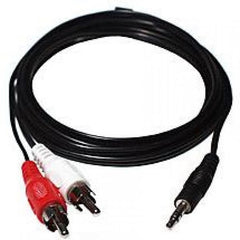 25 ft. TechCraft 3.5mm Stereo to 2-RCA Y-Splitter Audio Cable - Black