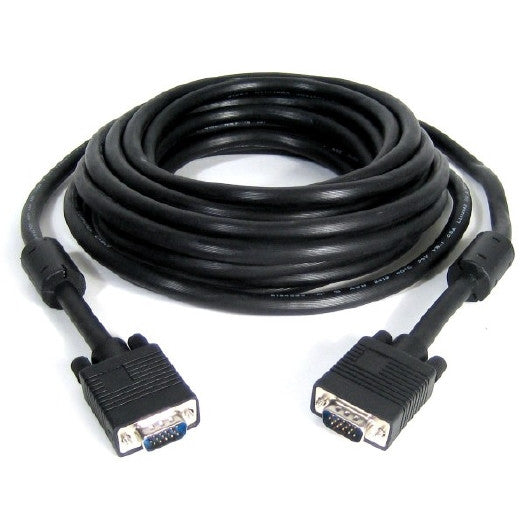 25 ft. TechCraft Coaxial High Resolution VGA-SVGA Monitor Cable with Ferrite - Black, Monitor/AV Cables & Adapters, TechCraft - TiGuyCo Plus