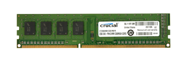 2GB Crucial 240-Pin DDR3 SDRAM - DDR3 1333 (PC3 10600) Desktop Memory Model - PULLED - CT25664BA1339