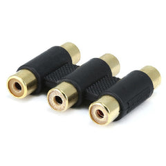 3-RCA Jack to 3-RCA Jack Adapter - Gold Plated