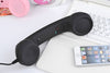Retro Telephone Mobile Phone 3.5mm Mic Handset Phone Receiver For iPhone and Other - Black