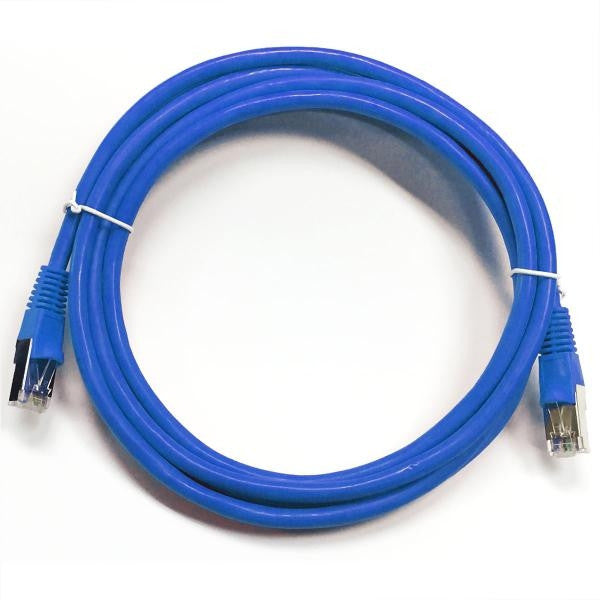 35 ft. Blue Cat6 550MHz STP Shielded Network Cable - Metal Connector - Blue, Ethernet Cables (RJ-45, 8P8C), TechCraft - TiGuyCo Plus