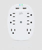 360 Electrical Studio 2.4 - 6 Outlet Surge Protector Wall Tap with 2 x 2.4-amp USB Ports - White