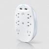 360 Electrical Studio 2.4 - 6 Outlet Surge Protector Wall Tap with 2 x 2.4-amp USB Ports - White