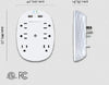 360 Electrical Studio 2.4 - 6 Outlet Surge Protector Wall Tap with 2 x 2.4-amp USB Ports - White