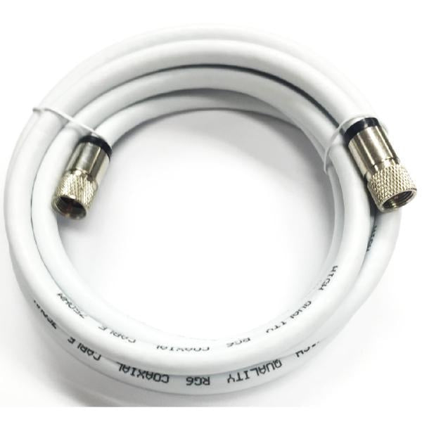 3 ft. RG6 F-Type Video Coaxial Cable - White, Audio/Video Cables, TechCraft - TiGuyCo Plus