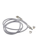 3 in 1 Magnetic Cable Micro USB + 8 Pin + Type C Fast Connect USB Cable - Silver