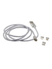 3 in 1 Magnetic Cable Micro USB + 8 Pin + Type C Fast Connect USB Cable - Silver