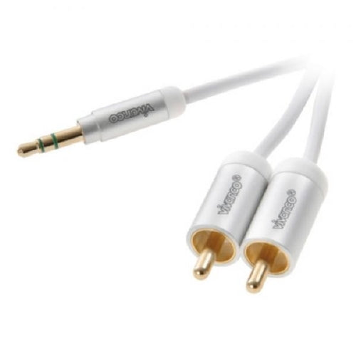 5.0M Vivanco 3.5mm Stereo to 2-RCA Y-Splitter Cable (M/M) - White