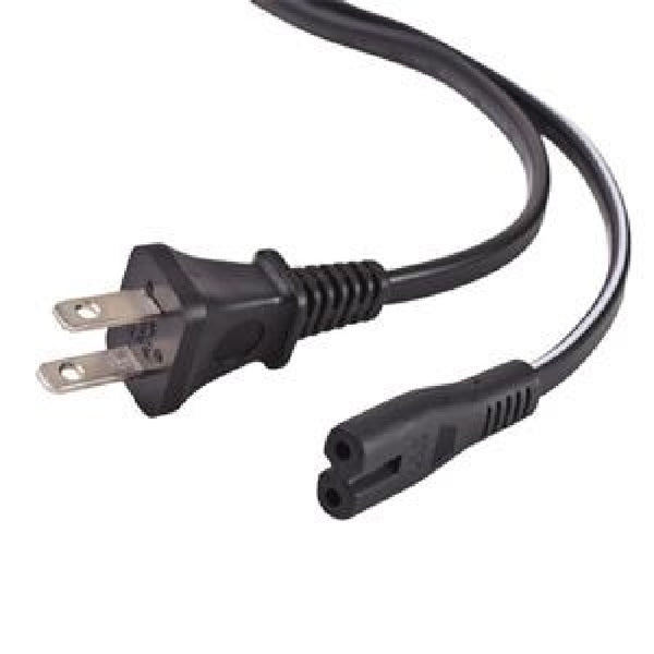 5 ft. 2 Prong AC Power Cord Cable for Laptops - Black