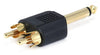 Adaptateur répartiteur de fiche mono 6,35 mm (1/4 po) vers 2 fiches RCA - Plaqué or 