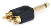 6.35mm (1/4 Inch) Mono Plug to 2 RCA Plug Splitter Adapter - Gold Plated