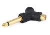 Adaptateur répartiteur jack mono TS 6,35 mm (1/4 pouce) vers jack 2x RCA type Y - Plaqué or 