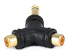 Adaptateur répartiteur jack mono TS 6,35 mm (1/4 pouce) vers jack 2x RCA type Y - Plaqué or 